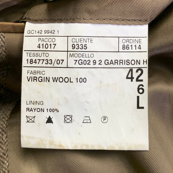 POLO by RALPH LAUREN Size 42 Long Brown Herringbone Virgin Wool Suit - Picture 10 of 15